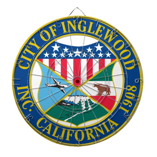 Inglewood California City Seal Dartboard (Front)