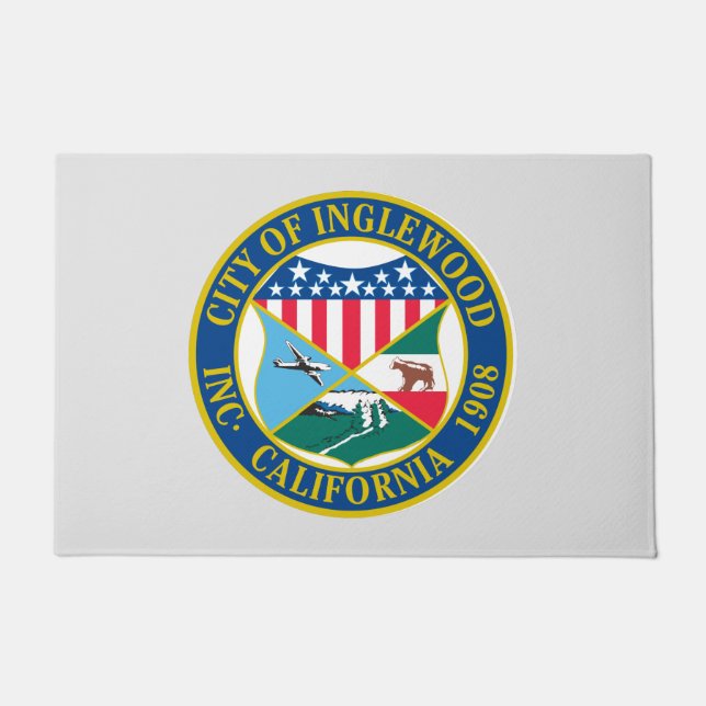 Inglewood California City Seal Doormat (Front)