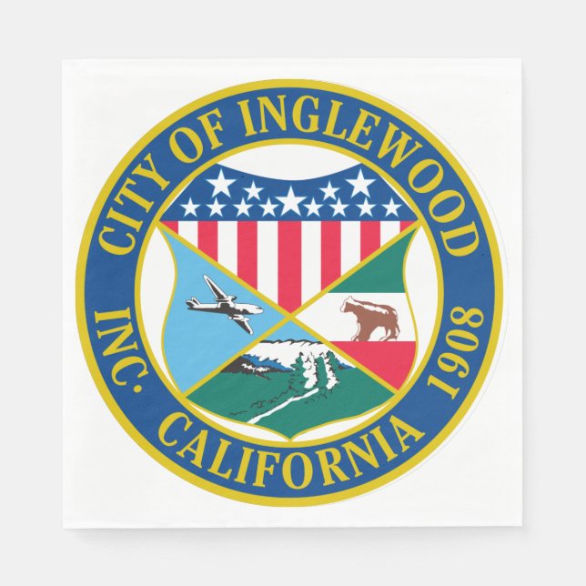 Inglewood California City Seal Napkin (Front)