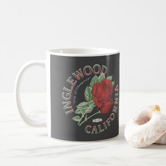 INGLEWOOD LOS ANGELES CALIFORNIA VINTAGE COFFEE MUG (With Donut)