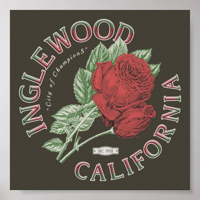 INGLEWOOD LOS ANGELES CALIFORNIA VINTAGE POSTER (Front)