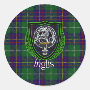 Inglis Scottish Clan Tartan & Crest Classic Round Sticker