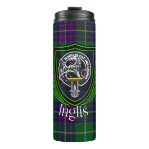 Inglis Scottish Clan Tartan & Crest Thermal Tumbler