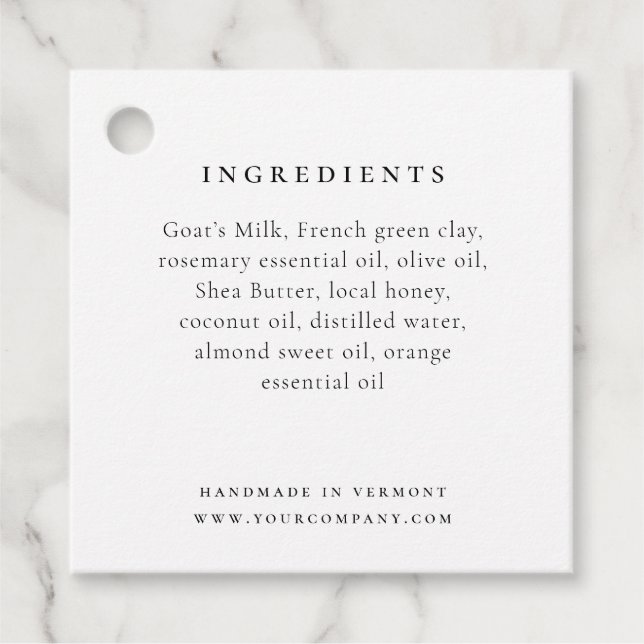 Ingredient List Tag with Logo (Front)