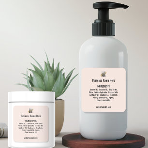 Ingredient list with Logo website on Blush Square Sticker