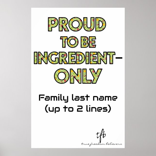 Ingredient-Only Household Large Poster (Front)