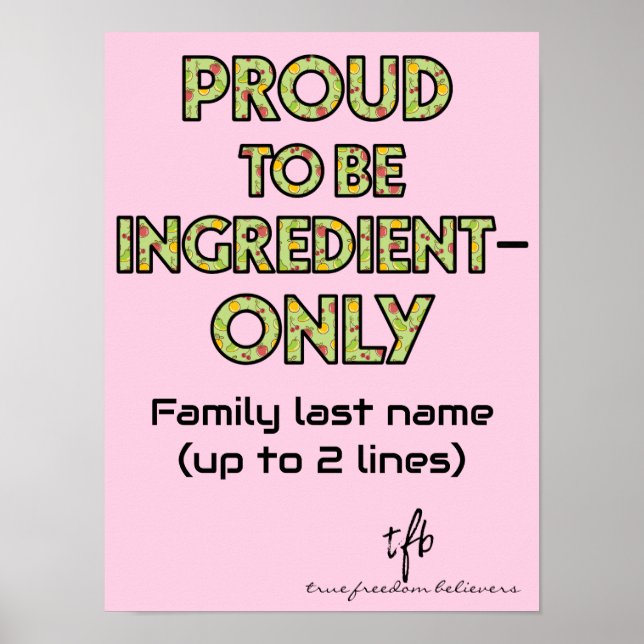 Ingredient-Only Household Small Poster (Front)