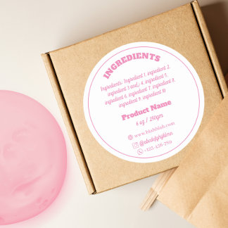 Ingredient Product Label Sticker