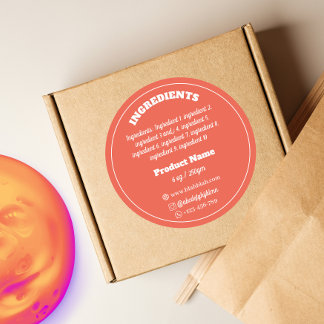 ingredient Product Label Sticker