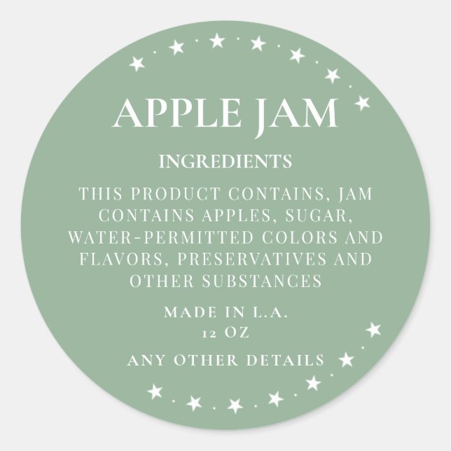 Ingredient Stickers Small Business Ingredient (Front)