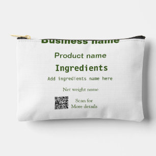 Ingredients add product name weight scan Q R detai Accessory Pouch