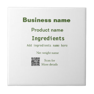 Ingredients add product name weight scan Q R detai Tile