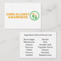Ingredients Derived From Corn Awareness Card