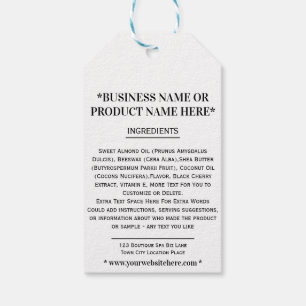 Ingredients Instructions Handmade Business Logo Gift Tags