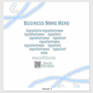 Ingredients name add business name website QR code