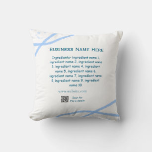Ingredients name add business name website QR code Cushion