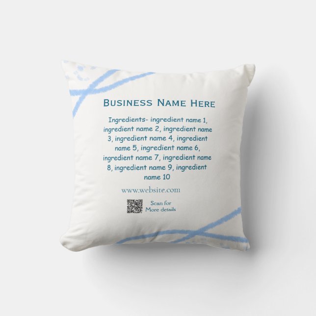 Ingredients name add business name website QR code Cushion (Front)