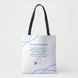 Ingredients name add business name website QR code Tote Bag