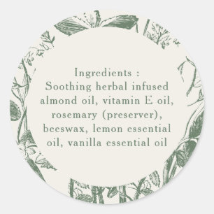 Ingredients Only Botanical Sage Green Product Classic Round Sticker