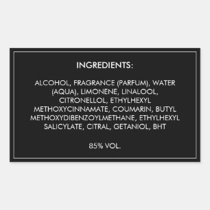 Ingredients Product Label