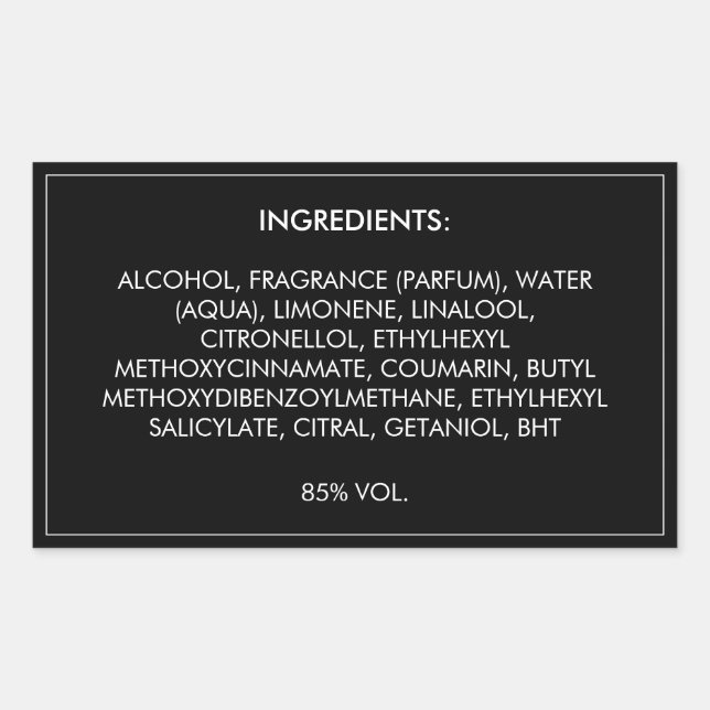 Ingredients Product Label (Front)