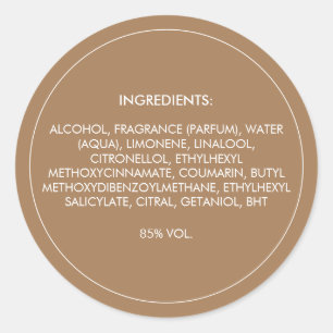 Ingredients Product Label