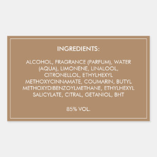 Ingredients Product Label