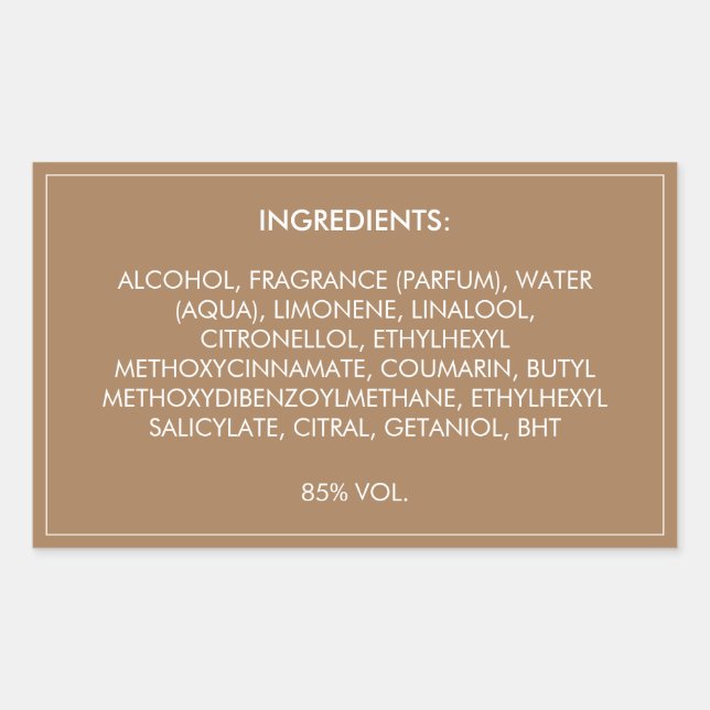 Ingredients Product Label (Front)