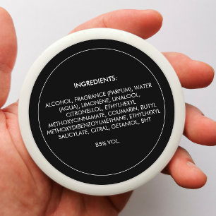 Ingredients Product Label Black Sticker