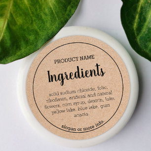 Ingredients Product Label   Modern, Simple Sticker