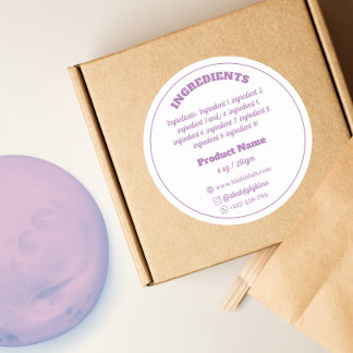 ingredients Product Label Sticker