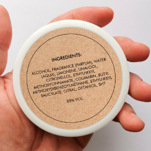 Ingredients Product Label Stickers