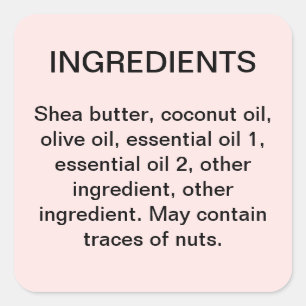 Ingredients simple business product label sticker