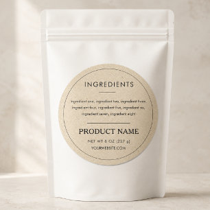 Ingredients Small Business Branding Product Label