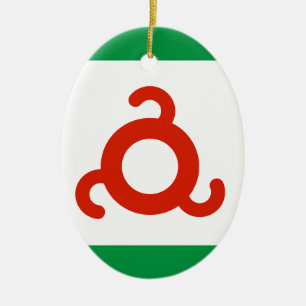 Ingushetia Flag Ceramic Tree Decoration