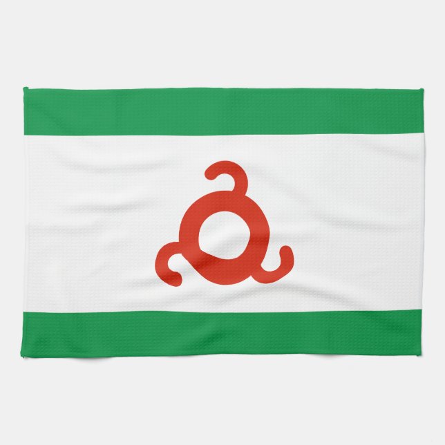 Ingushetia Flag Tea Towel (Horizontal)
