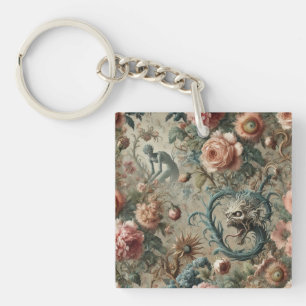 Inhabitable Doom – Gothic Victorian Floral Design Key Ring