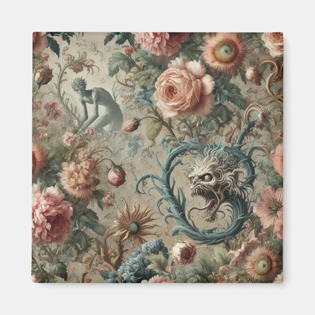 Inhabitable Doom – Gothic Victorian Floral Design Magnet (Front)