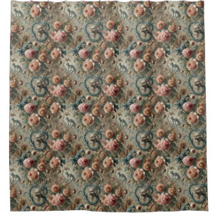 Inhabitable Doom – Gothic Victorian Floral Design Shower Curtain