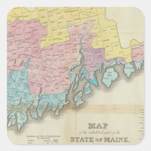 Inhabited Parts of Maine Square Sticker