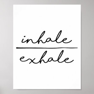 Inhale &amp; Exhale Yoga Lover Women's Yoga Motiva Poster