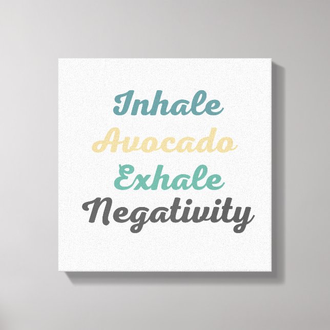 Inhale Avocado Exhale Negativity Canvas Art (Front)