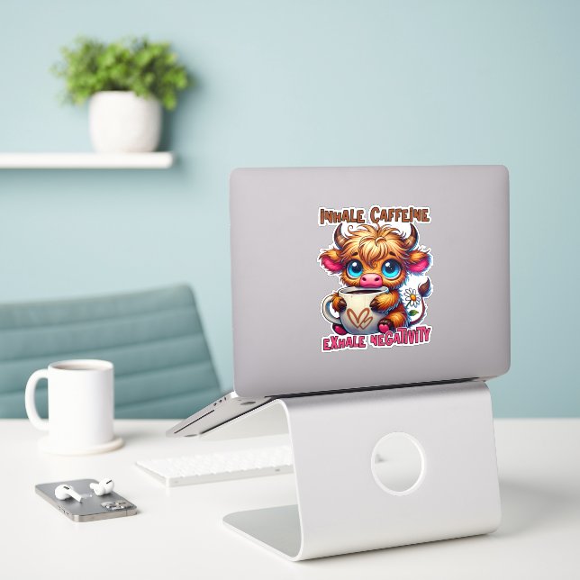 Inhale Caffeine Exhale Negativity  (Laptop On Desk)