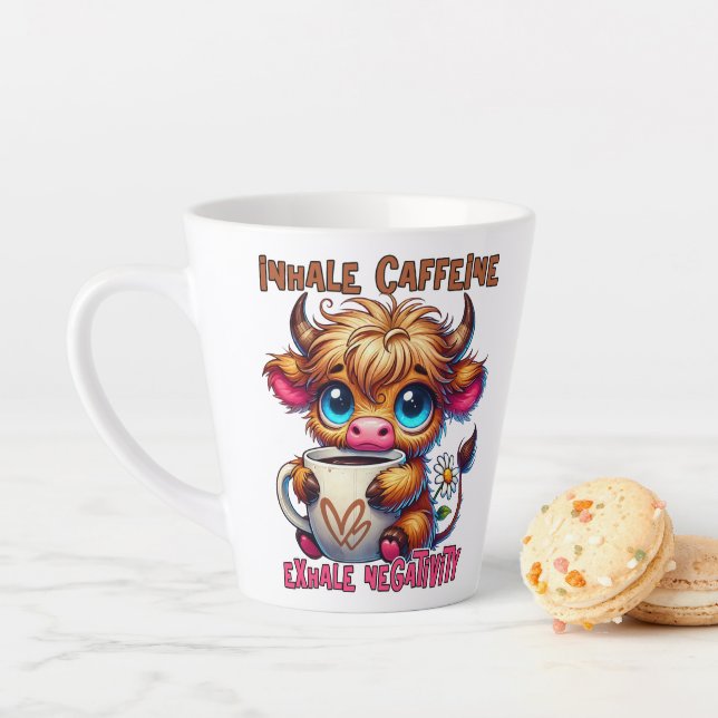Inhale Caffeine Exhale Negativity  Latte Mug (In Situ)