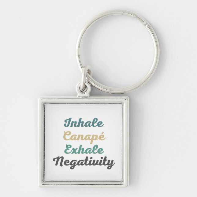 Inhale Canapé Exhale Negativity Keychains (Front)
