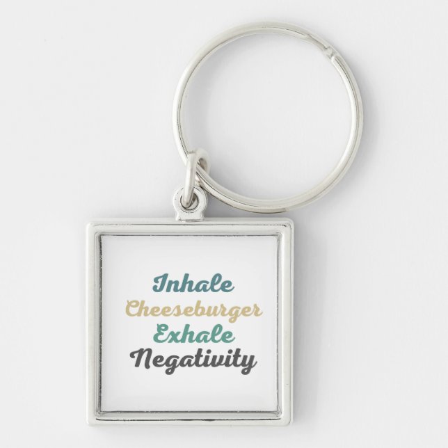 Inhale Cheeseburger Exhale Negativity Keychains (Front)