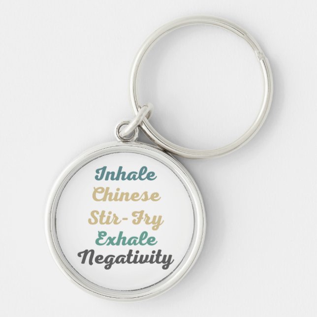 Inhale Chinese Stir-Fry Exhale Negativity Keychain (Front)