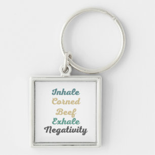 Inhale Corned Beef Exhale Negativity Keychains