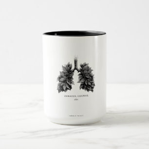 "Inhale Courage" Conceptual Art Lungs Made of Le Mug