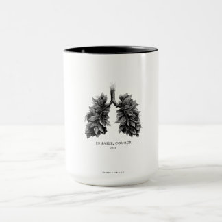 "Inhale Courage" Conceptual Art | Lungs Made of Le Mug